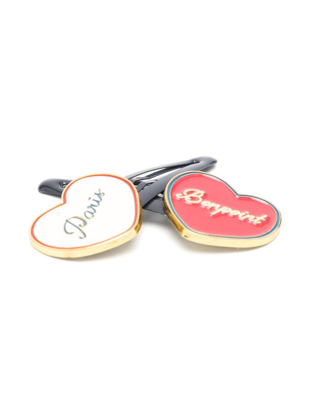 Bonpoint heart-shape hair clips (set of two) - Red