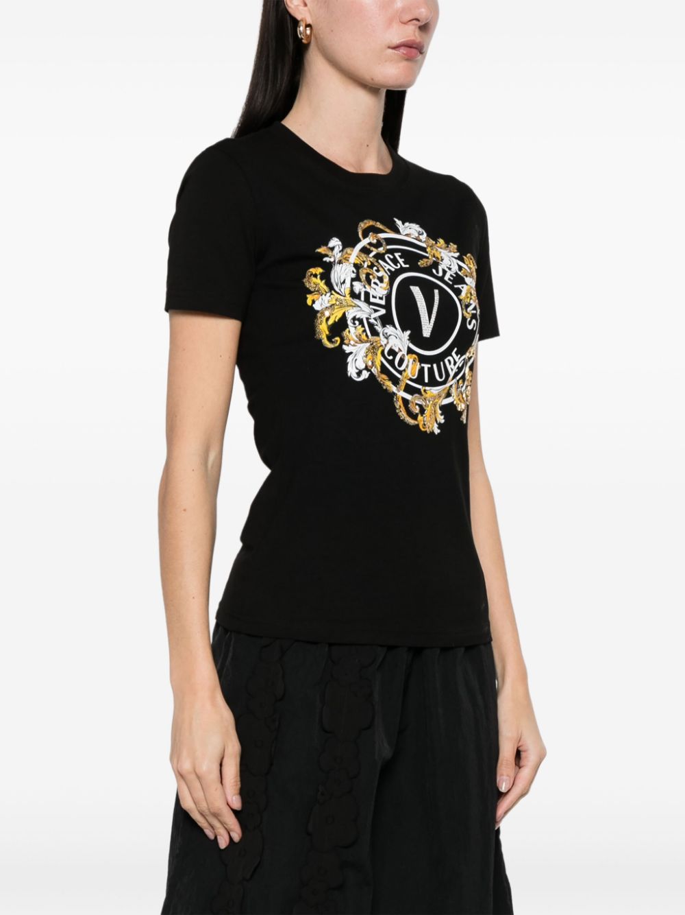 Versace Jeans Couture T-shirt met logoprint Zwart