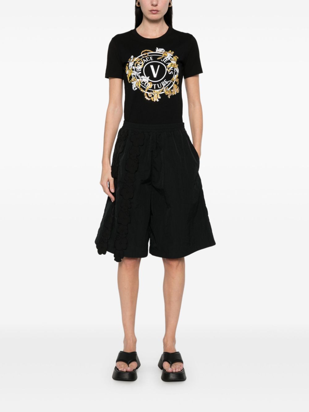 Versace Jeans Couture T-shirt met logoprint Zwart