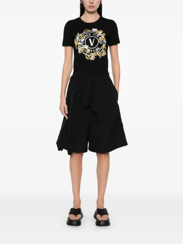 【関税込み】Versace ブラック ロゴ Tシャツ Versace Jeans Couture ロゴ Tシャツ | ブラック | FARFETCH JP