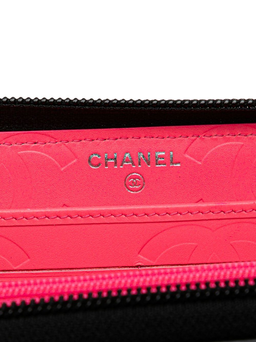 CHANEL 2011 Lambskin Cambon Ligne Zip Around Wallet long wallets Women