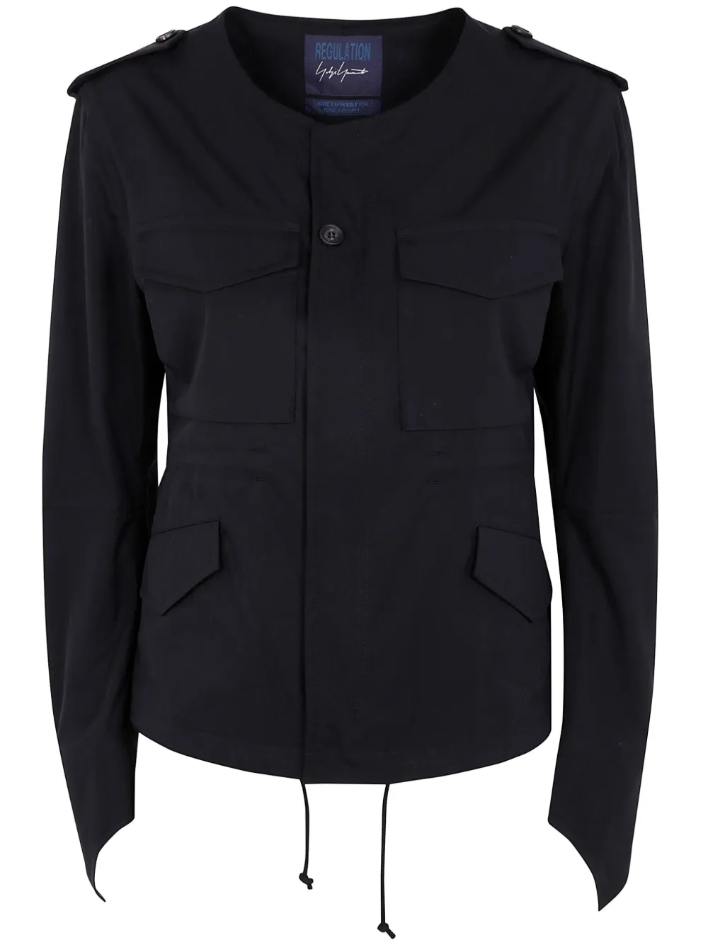 Yohji Yamamoto collarless fitted jacket | Black | Image 1