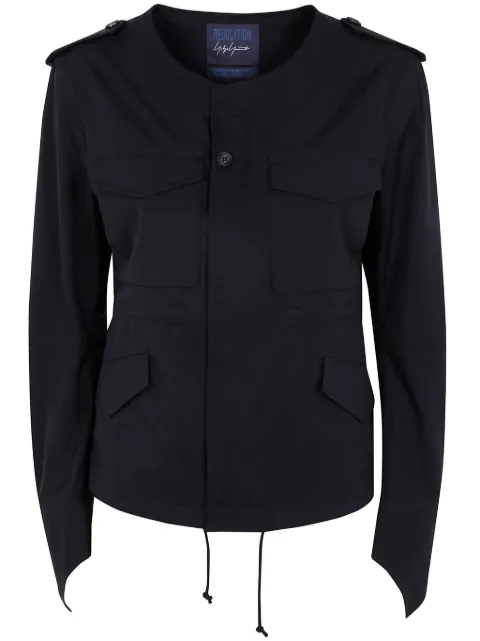 Yohji Yamamoto chamarra ajustada sin cuello