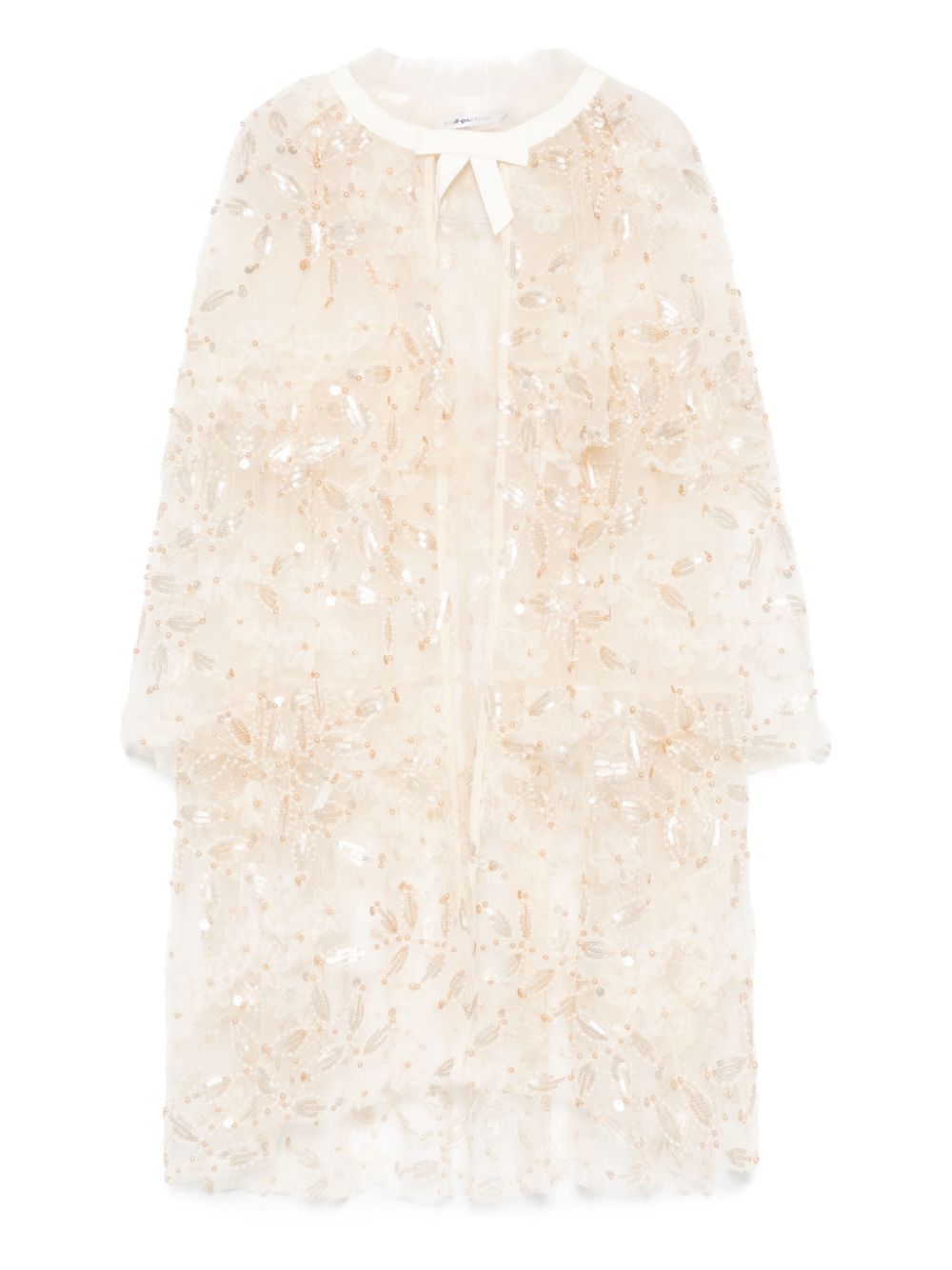 Self-Portrait Kids sequin-detail tulle cape - Neutrals