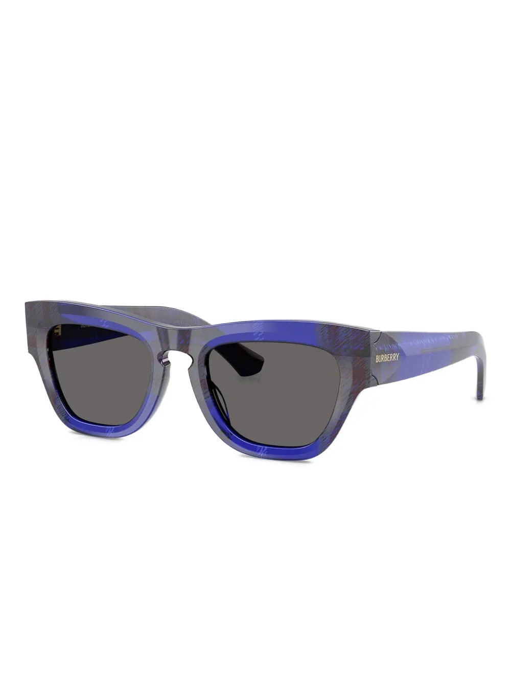 Burberry Eyewear Check-pattern Square-frame Sunglasses In Blue