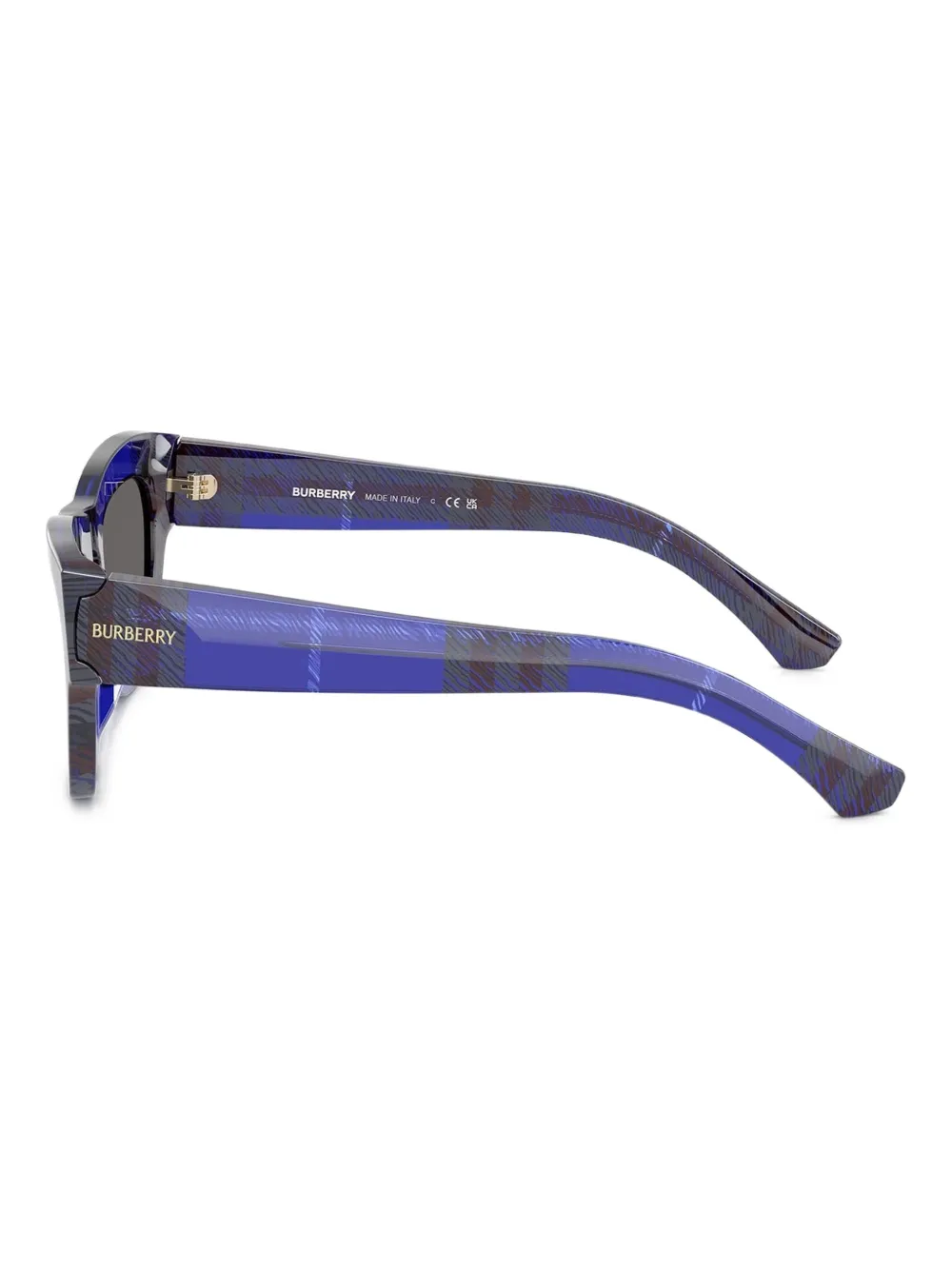 Burberry Eyewear Check-pattern Square-frame Sunglasses In Blue