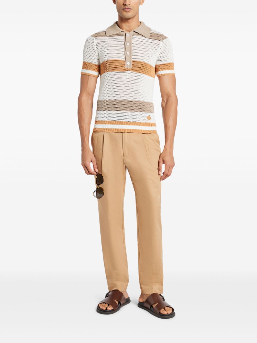 CHÉ striped polo shirt - Beige