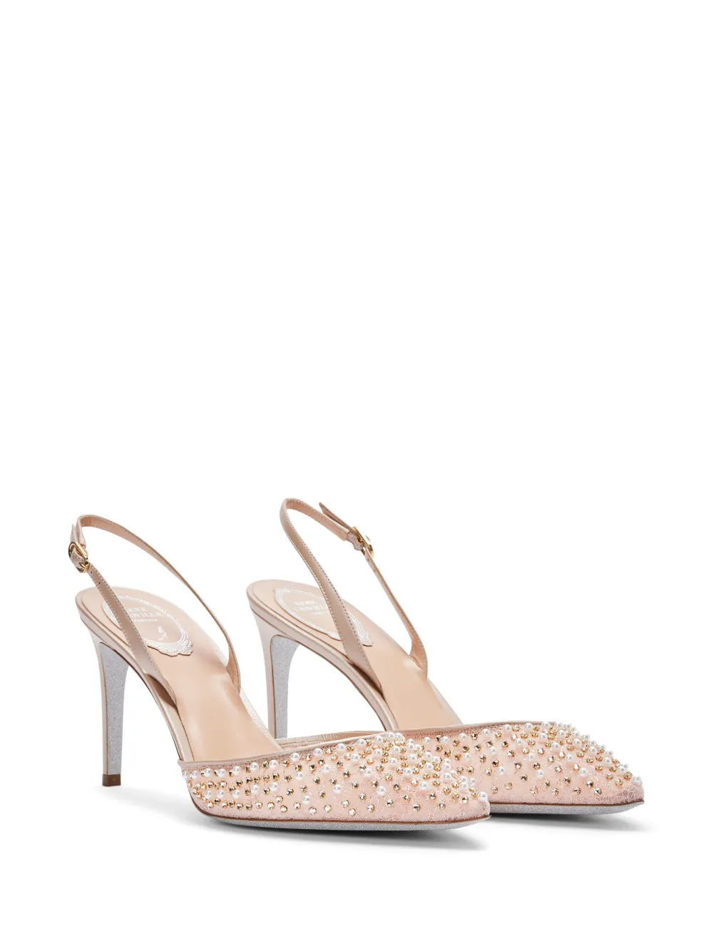 René Caovilla embellished pumps Pink