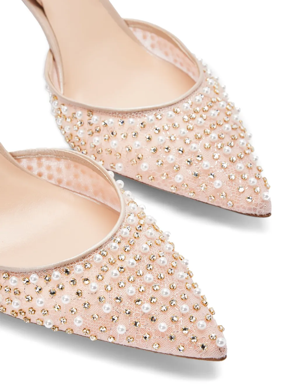 René Caovilla embellished pumps Pink