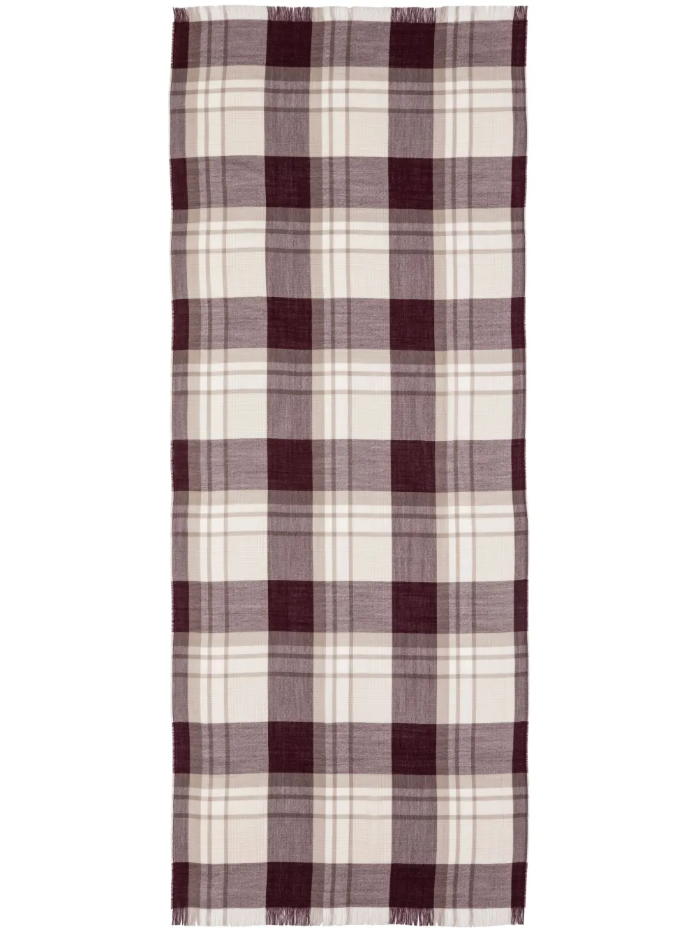 Johnstons Of Elgin Checked Scarf In Brown