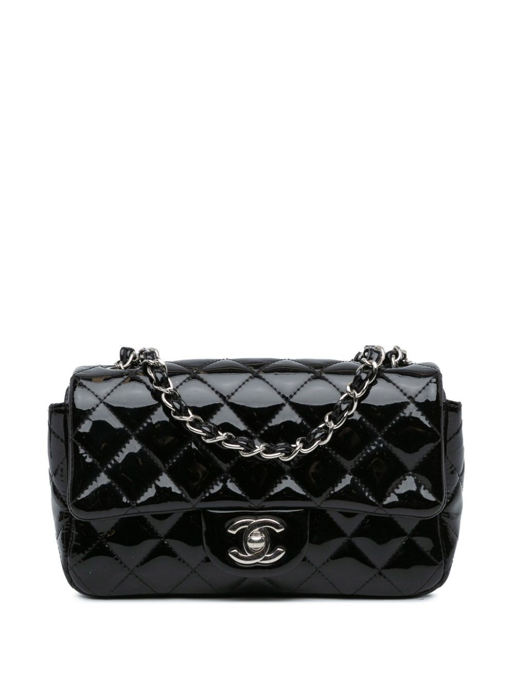 Affordable HOT SALE CHANEL 2014-2015 Mini Rectangular Classic Patent Single Flap crossbody bag Women