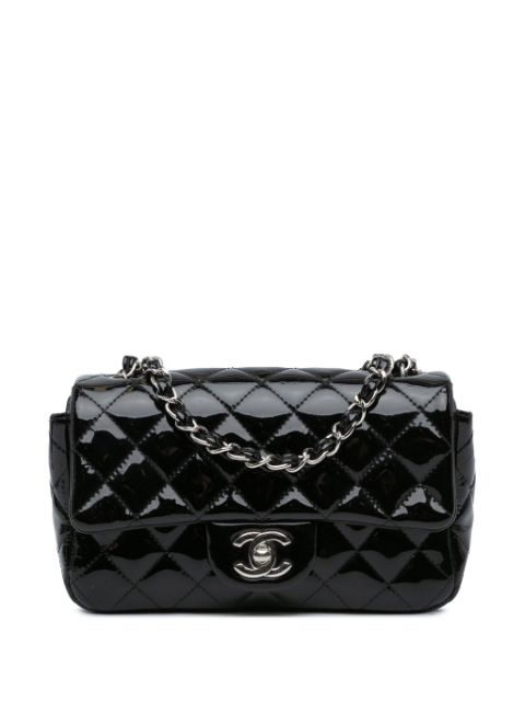 CHANEL 2014-2015 Mini Rectangular Classic Patent Single Flap crossbody bag Women