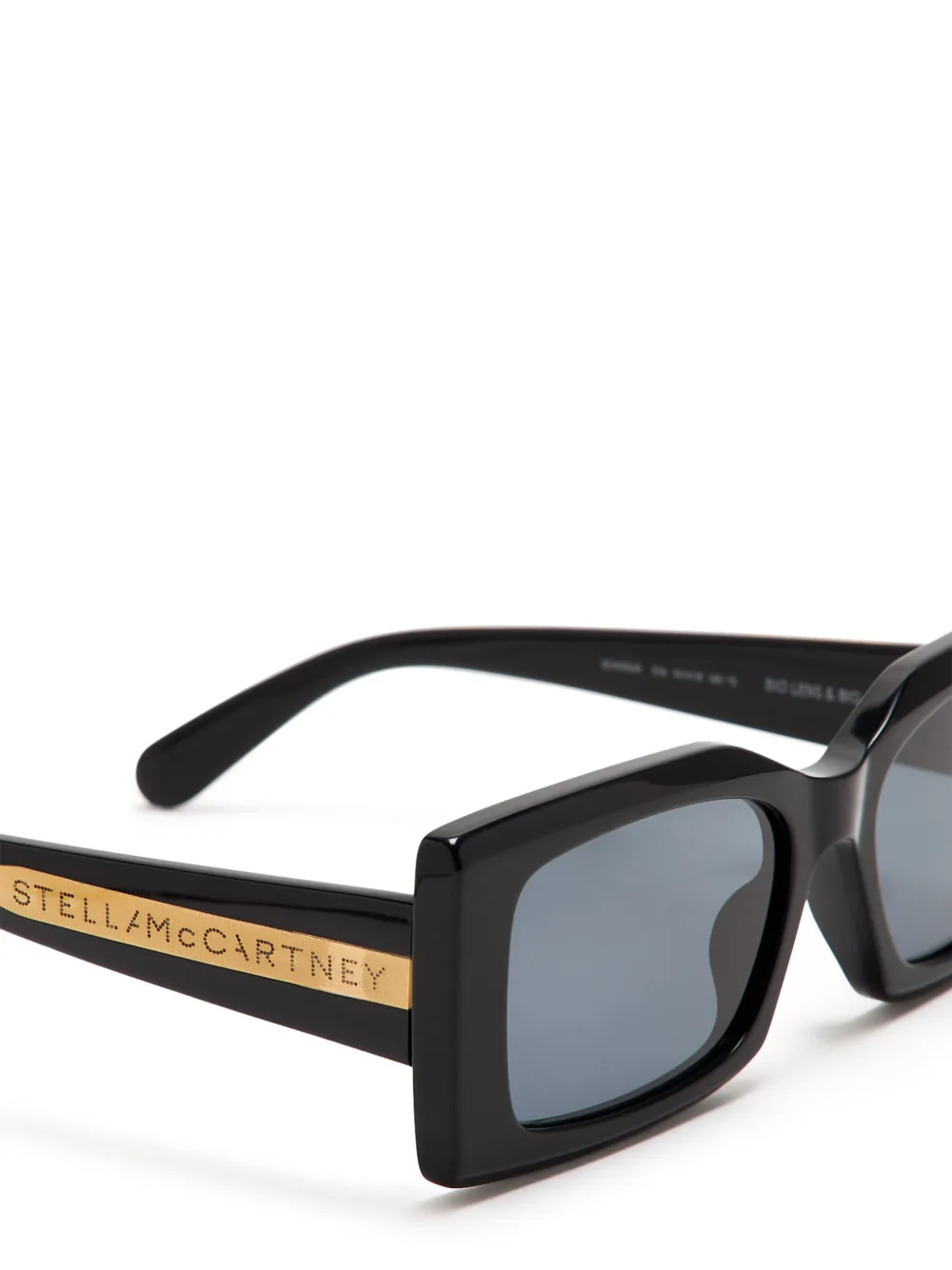 Stella McCartney Zonnebril met rechthoekig montuur Zwart