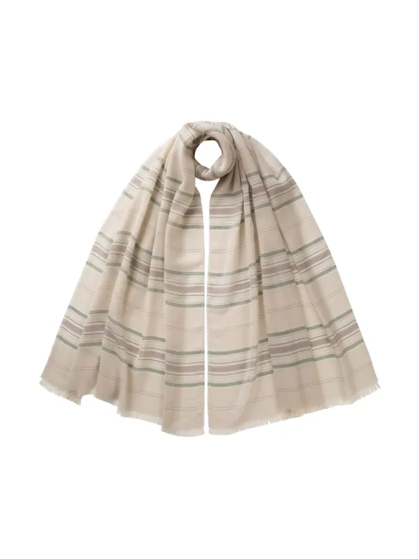 Johnstons Of Elgin Striped Cashmere Scarf | Neutrals | FARFETCH RO