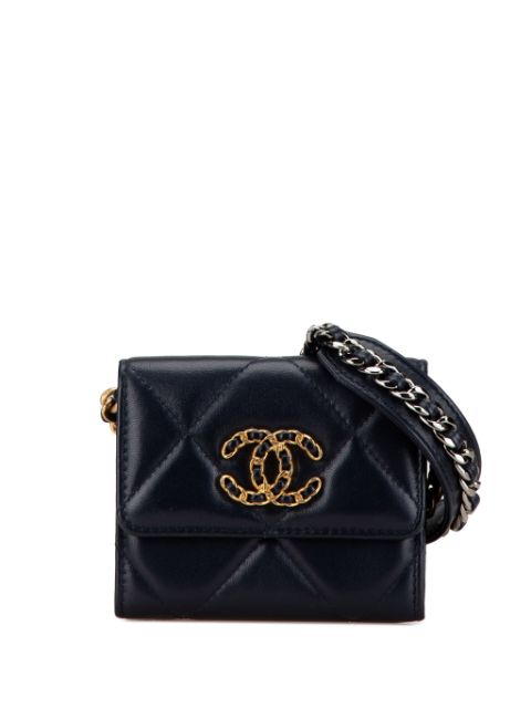 HOT SALE CHANEL 2020 Lambskin 19 Flap Coin Purse With Chain crossbody bag Women