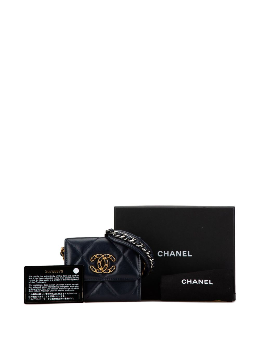 CHANEL 2020 Lambskin 19 Flap Coin Purse With Chain crossbody bag Women