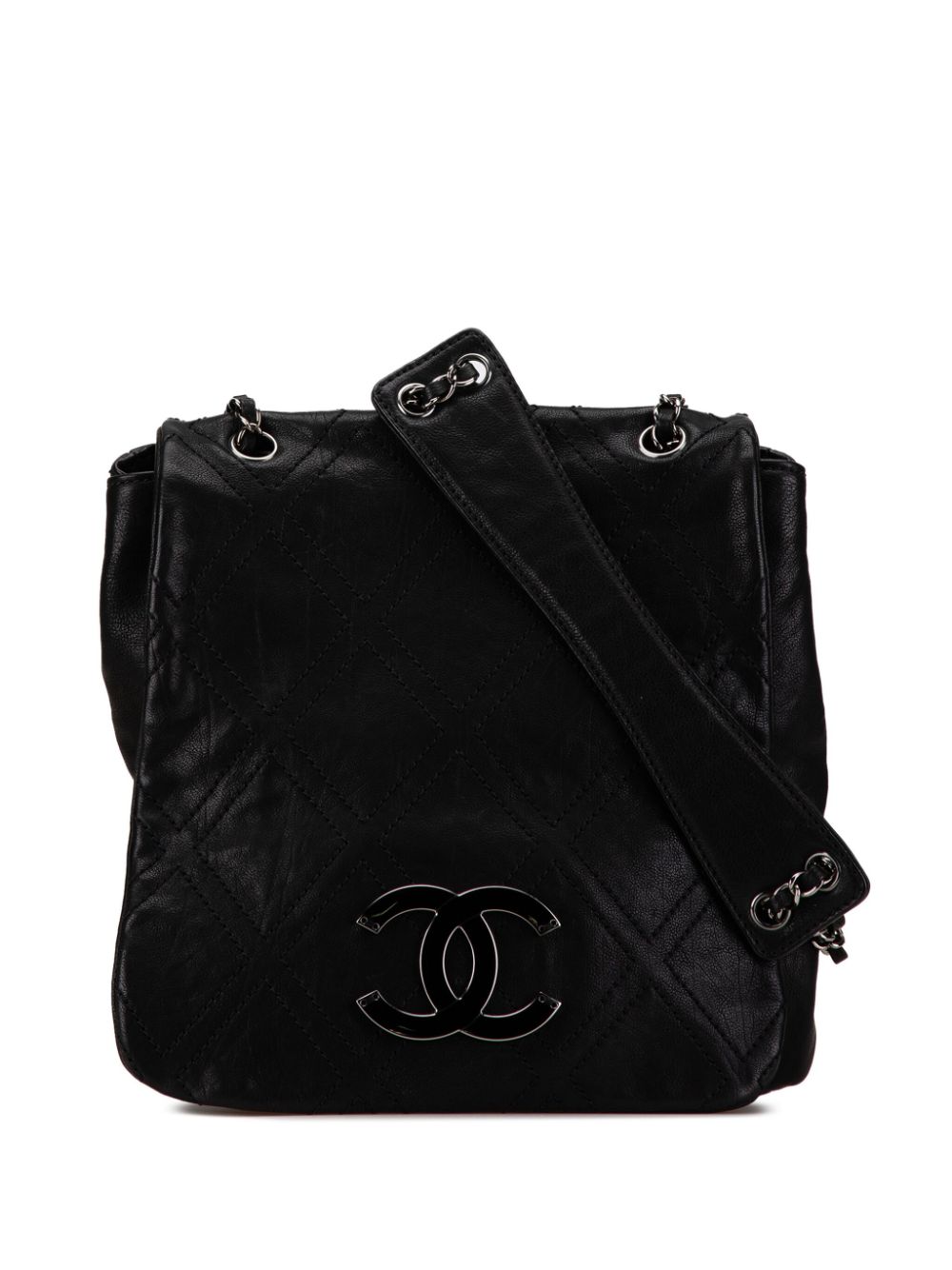 Cheap HOT SALE CHANEL 2005-2006 Quilted Calfskin Double Stitch crossbody bag Women