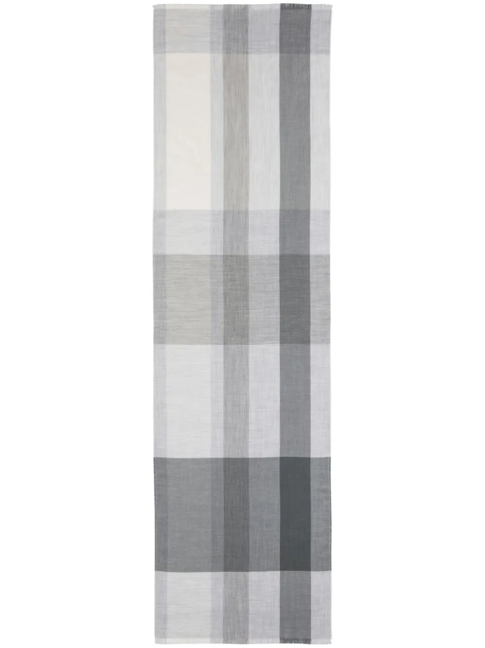 Johnstons Of Elgin Checked Scarf In Grey