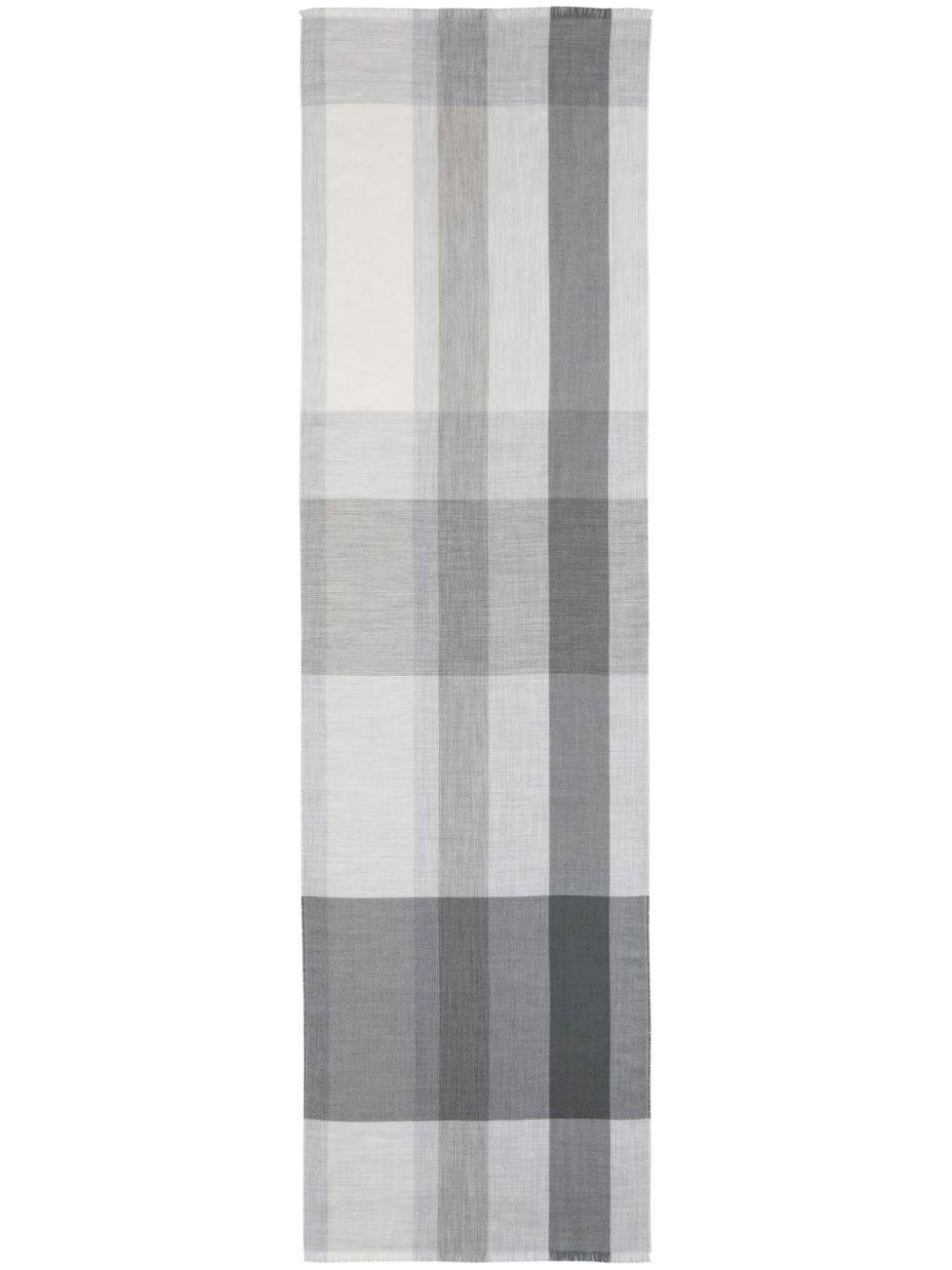 checked fringe-edge scarf