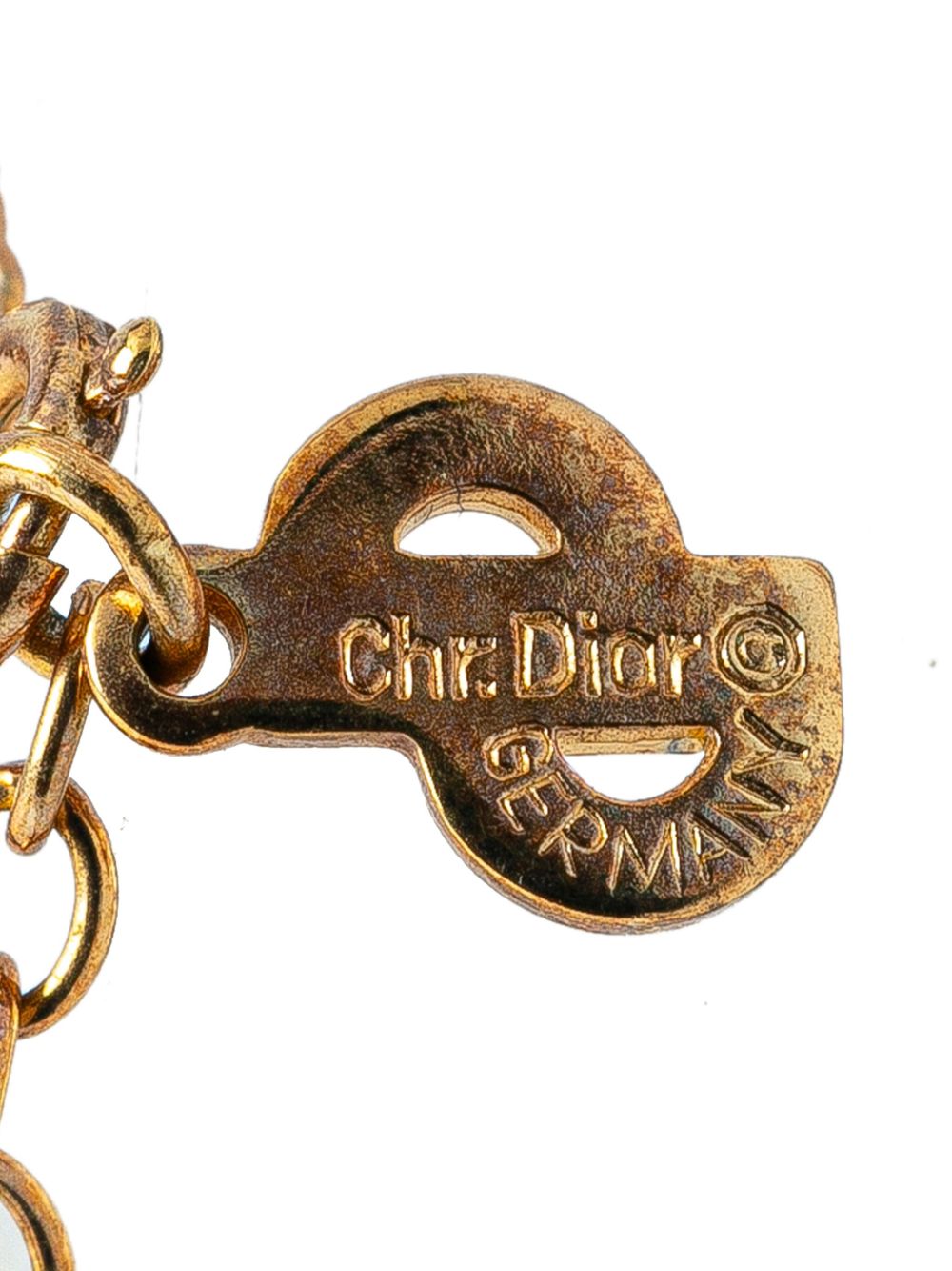 Christian Dior Pre-Owned 1900s vergulde halsketting met CD-logohanger - Goud