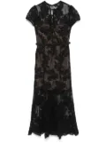 Self-Portrait lace-overlay midi dress - BLACK