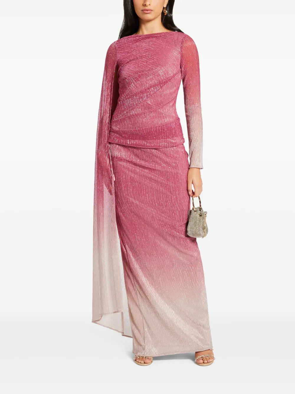 Talbot Runhof Mousse 3 gown - Roze