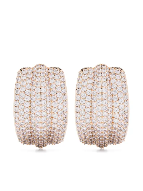 Boucles d'oreilles serties de cristaux - Self-Portrait - Modalova