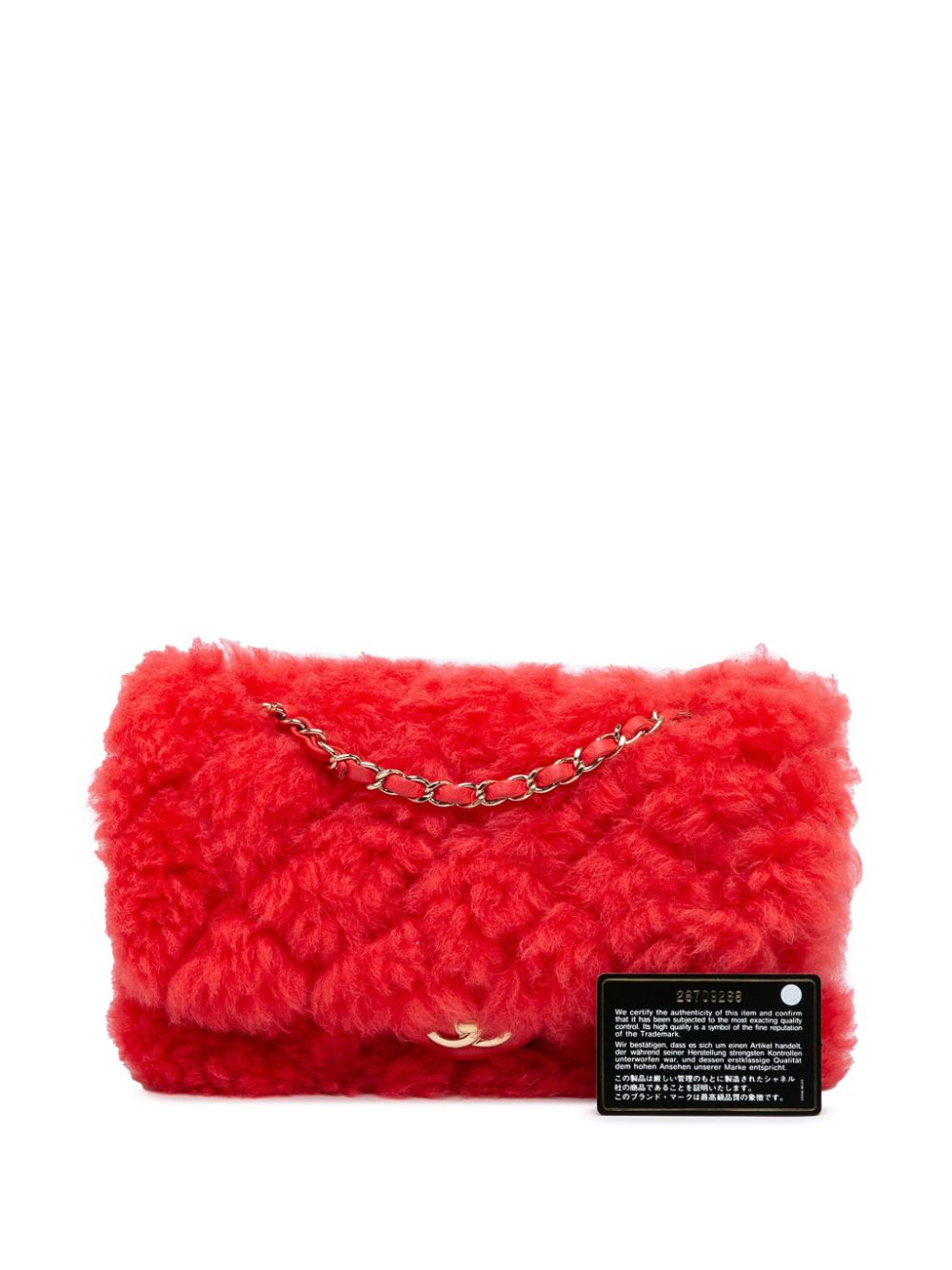 CHANEL 2019 CC Faux Fur and Quilted Lambskin Single Flap crossbody bag Women