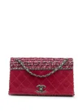 CHANEL Pre-Owned 2017-2018 CC Lambskin and Tweed Flap crossbody bag - Red