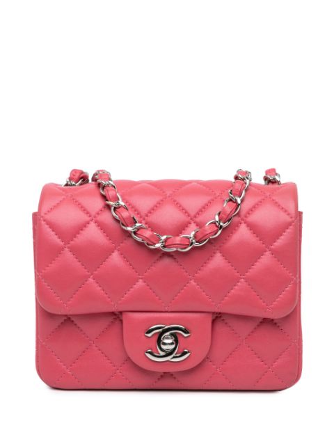 CHANEL 2019 Mini Square Classic Lambskin Single Flap crossbody bag Women