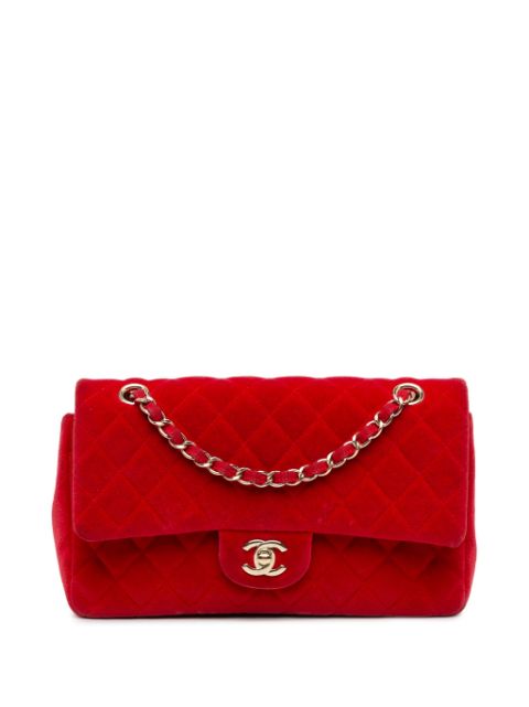 CHANEL 2016-2017 Medium Classic Velvet Double Flap shoulder bag Women