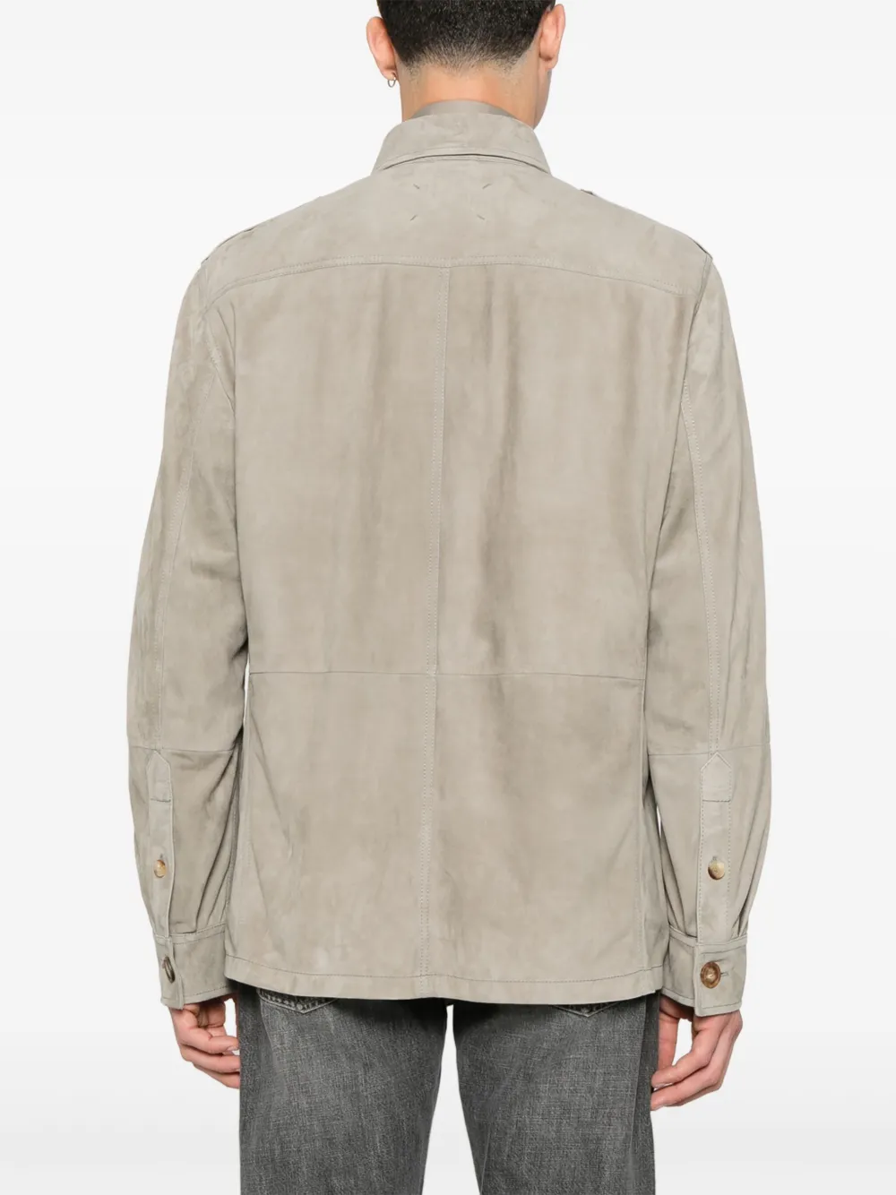 Brunello Cucinelli Suède jack Grijs