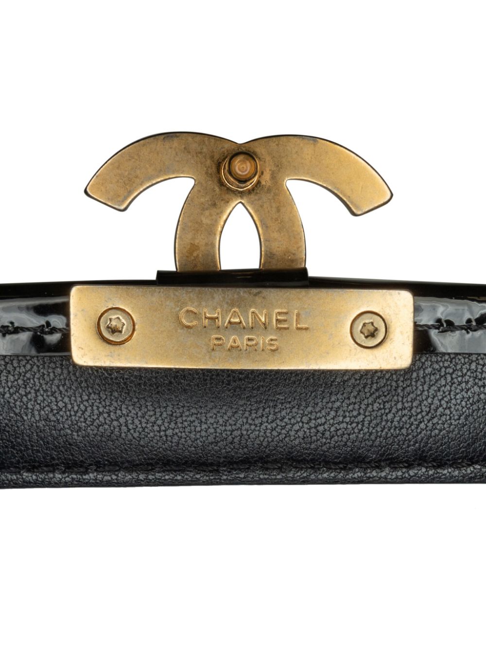 CHANEL 2021-2024 Mini Quilted Patent Graphic Catch Flap satchel Women