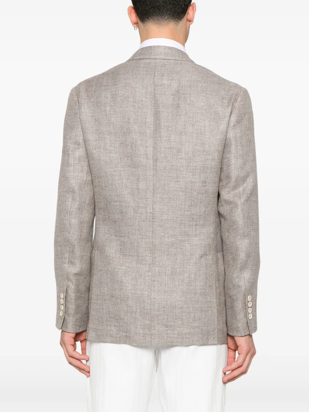 Brunello Cucinelli Blazer met enkele rij knopen Bruin