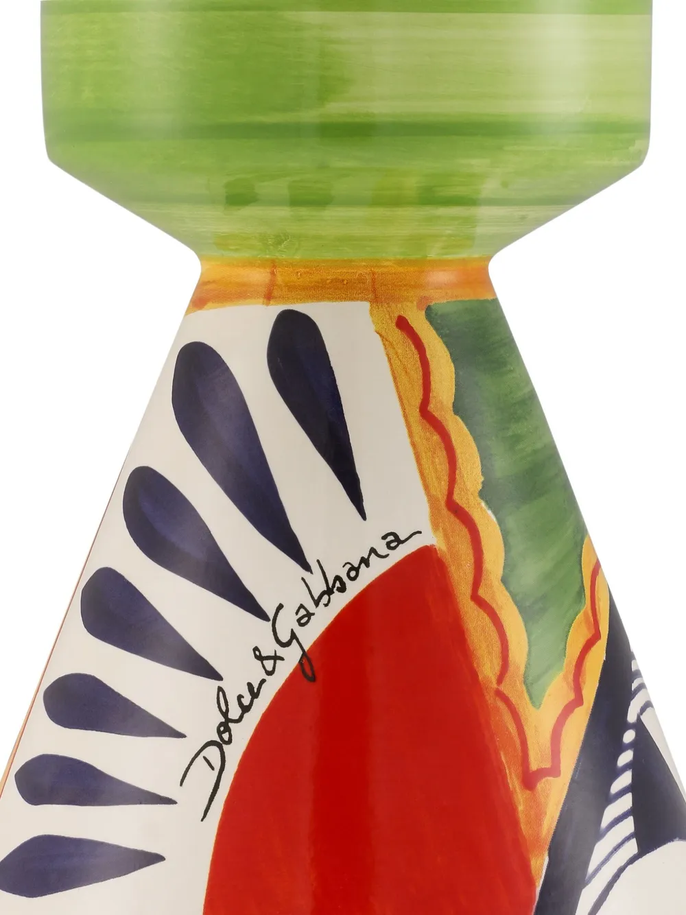Dolce & Gabbana Logo-print Candle Holder In Green