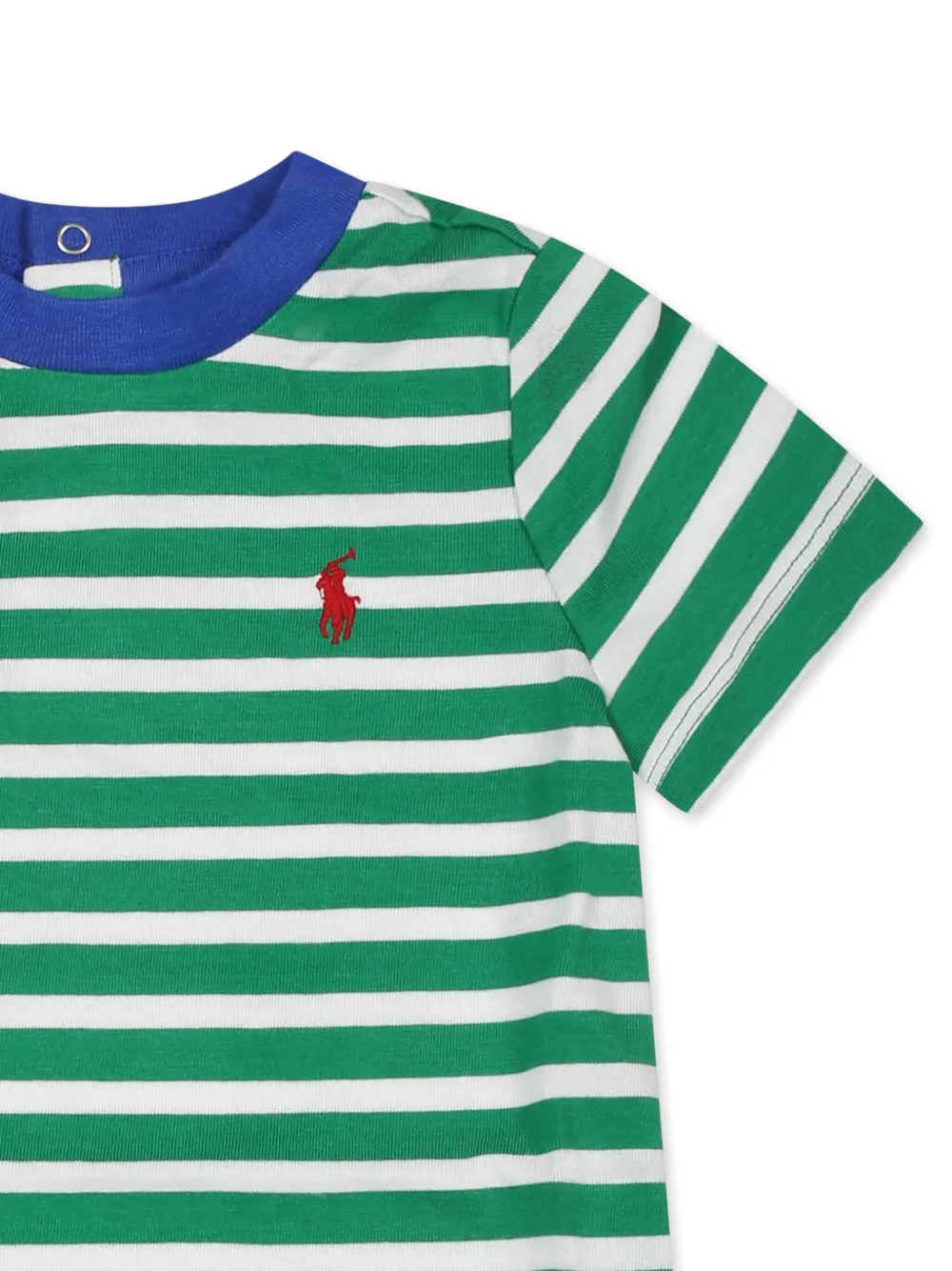 POLO RALPH LAUREN KIDS Gestreepte romper Wit