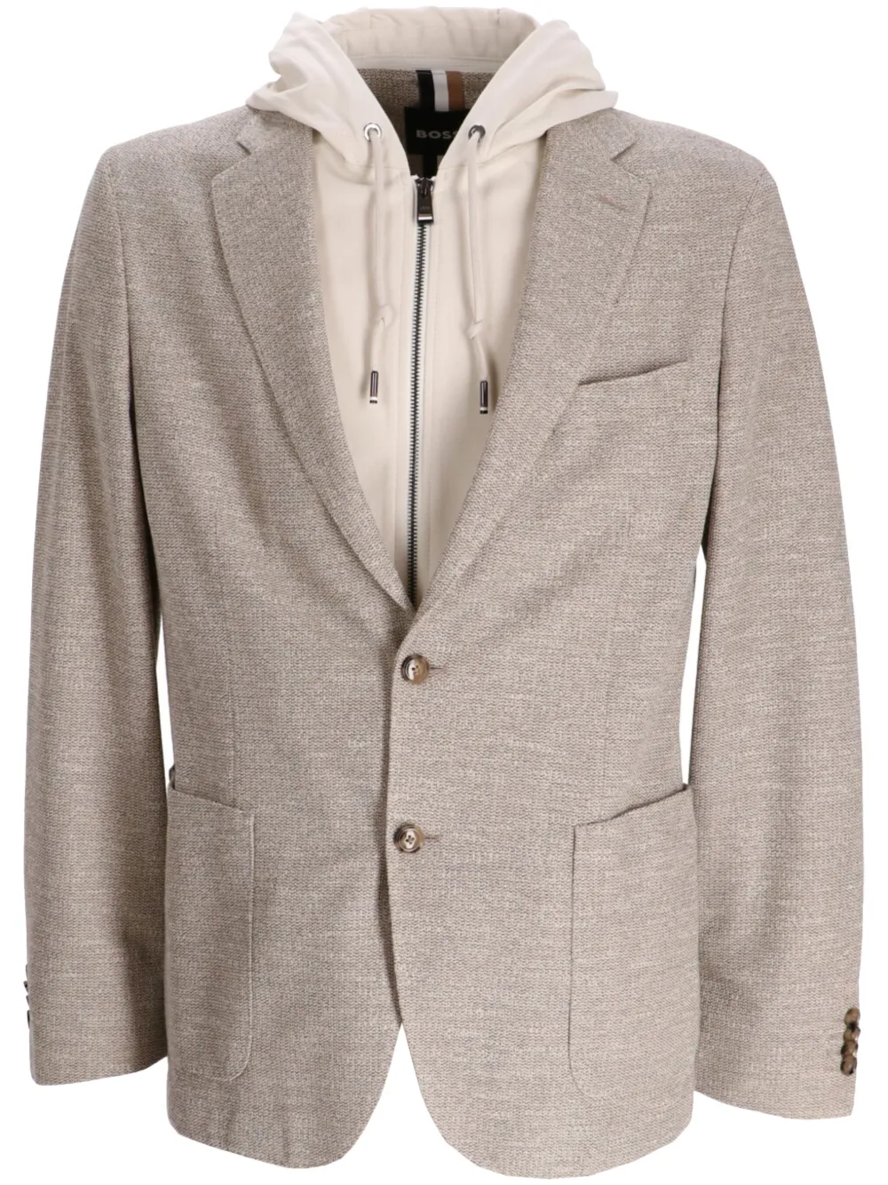 Hugo Boss Hooded Blazer In Neutrals