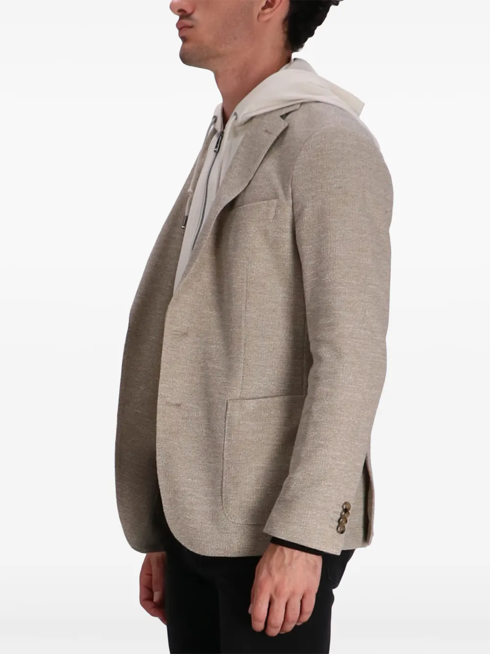 Hugo Boss Hooded Blazer In Neutrals