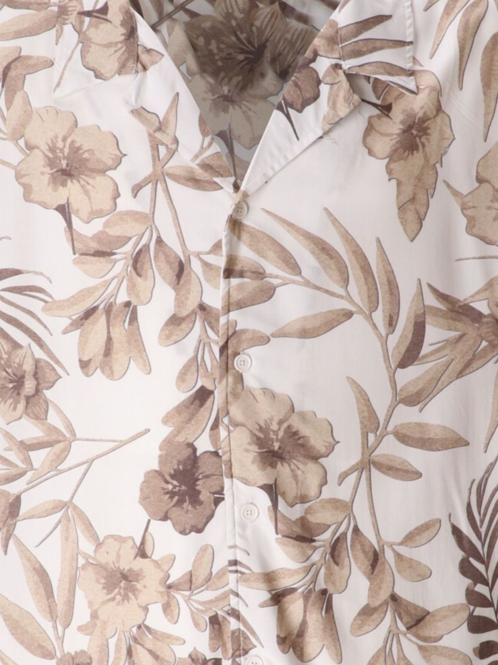 BOSS Strandshirt met bloemenprint - Beige