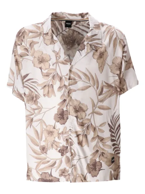 BOSS floral-print beach shirt