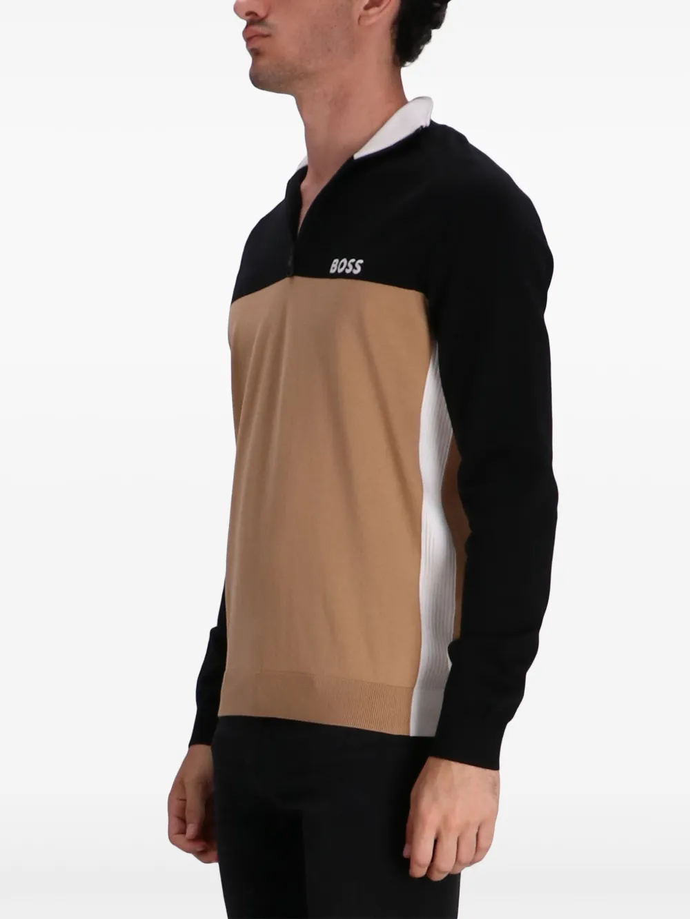 Hugo Boss Colour-block Sweatshirt In Black