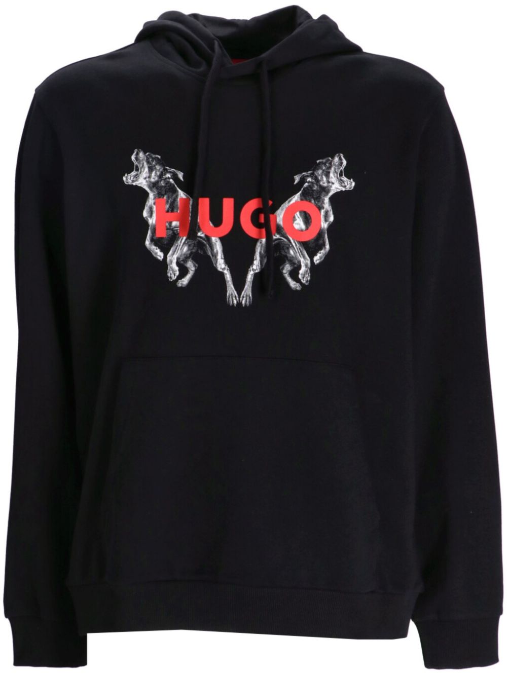 HUGO logo-print hoodie - Black