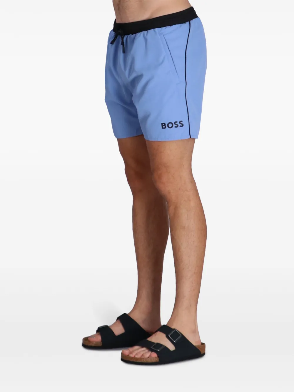 BOSS Zwembroek met zeesterprint Blauw