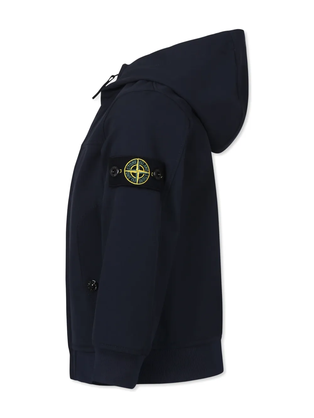 Stone Island Junior Hoodie met rits en Compass-logopatch Blauw