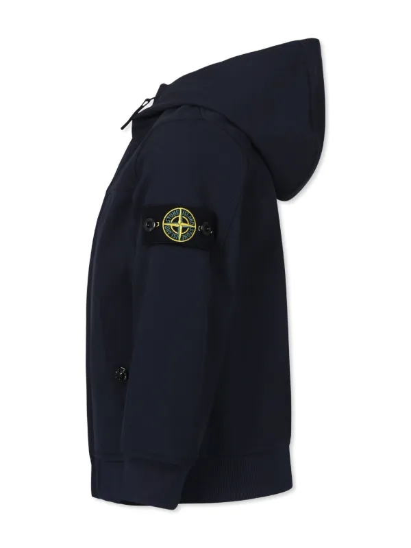Stone Island Junior Compass-badge Zip Hoodie Blue FARFETCH ID