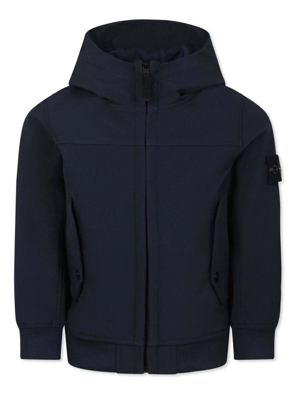 Stone Island Junior Compass-badge zip hoodie - Blue