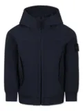 Stone Island Junior Compass-badge zip hoodie - Blue