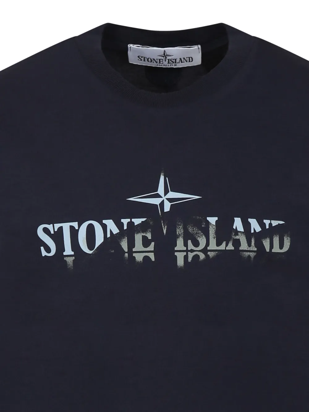 Stone Island Junior T-shirt met logoprint Blauw