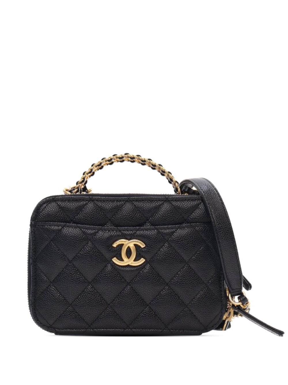 Affordable HOT SALE CHANEL 2021-2023 Mini Quilted Caviar Pick Me Up Case vanity bag Women