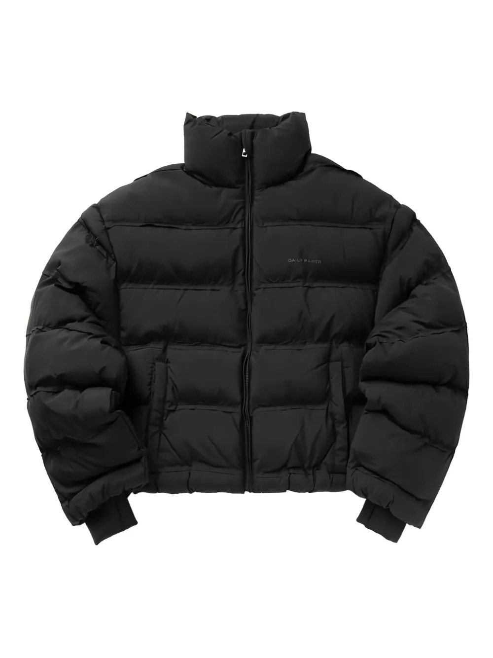 Daily Paper Cropped donsjack met capuchon Zwart